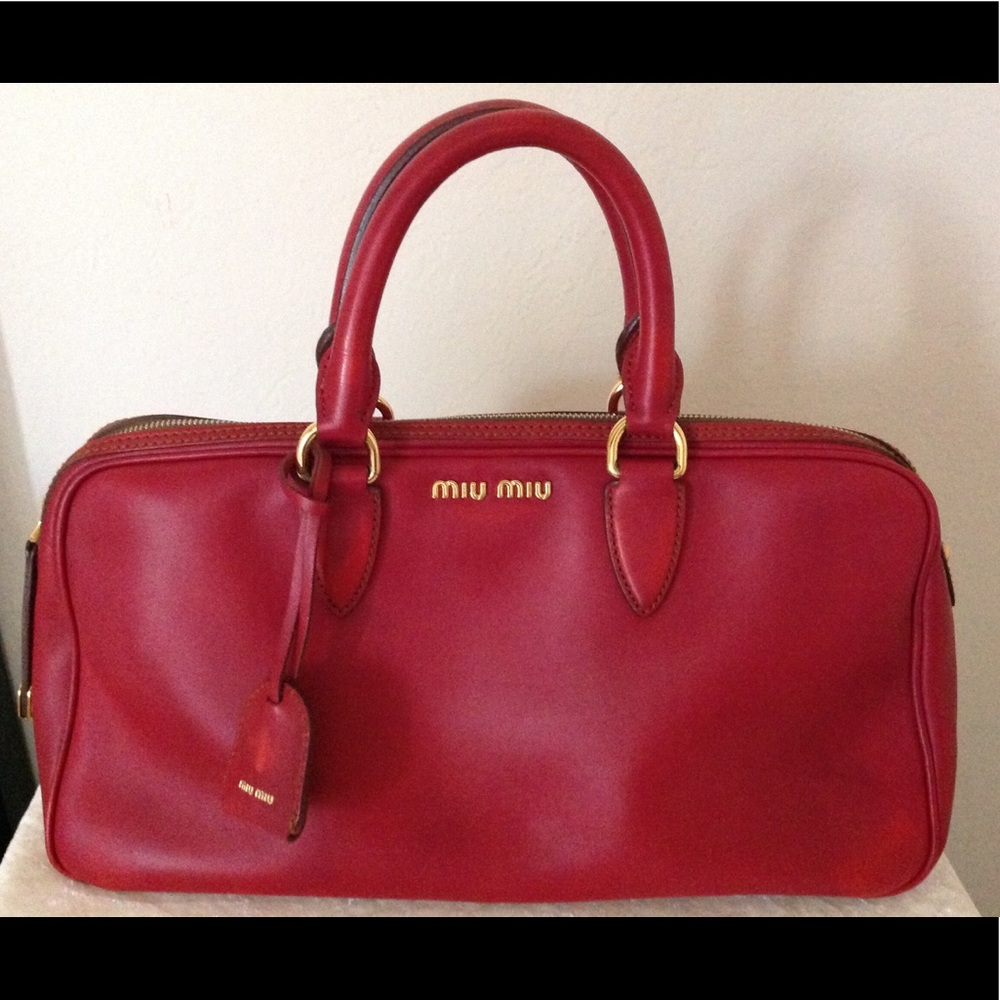 Authentic Miu Miu Red Soft Leather handbag